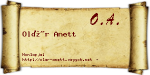 Olár Anett névjegykártya